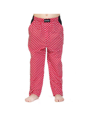 Dětské kalhoty -  červené se srdíčky