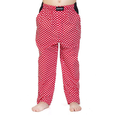 Dětské kalhoty -   červené se srdíčky
