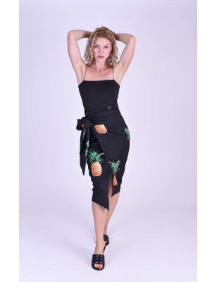 Ananasový záblesk: Vzorovaná zářivá závojová sukně