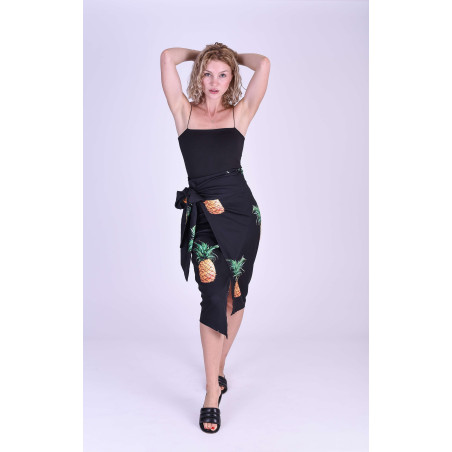 Ananasový záblesk: Vzorovaná zářivá závojová sukně