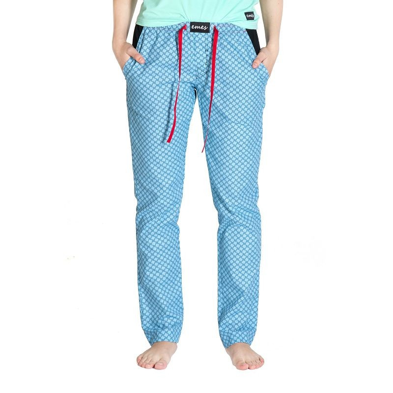 Dámské kalhoty -  vzor na modré