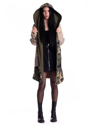 Bunda “Big Hood”  Army - Beige